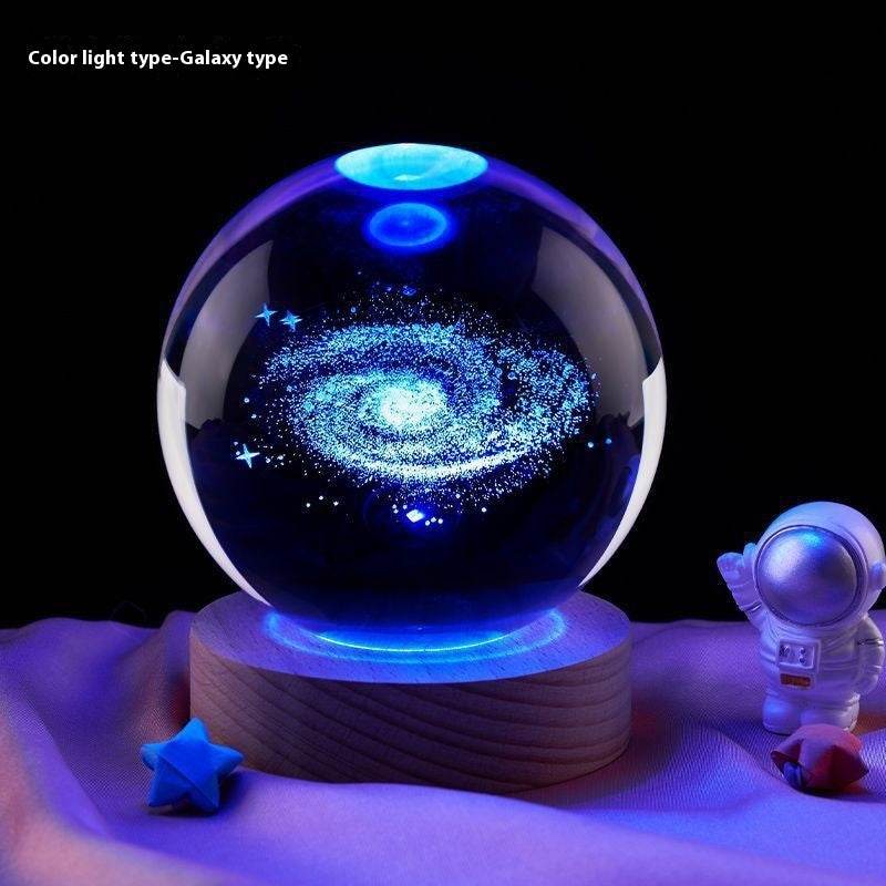 Moon Small Night Lamp Decoration Creative Crystal Ball - Velora