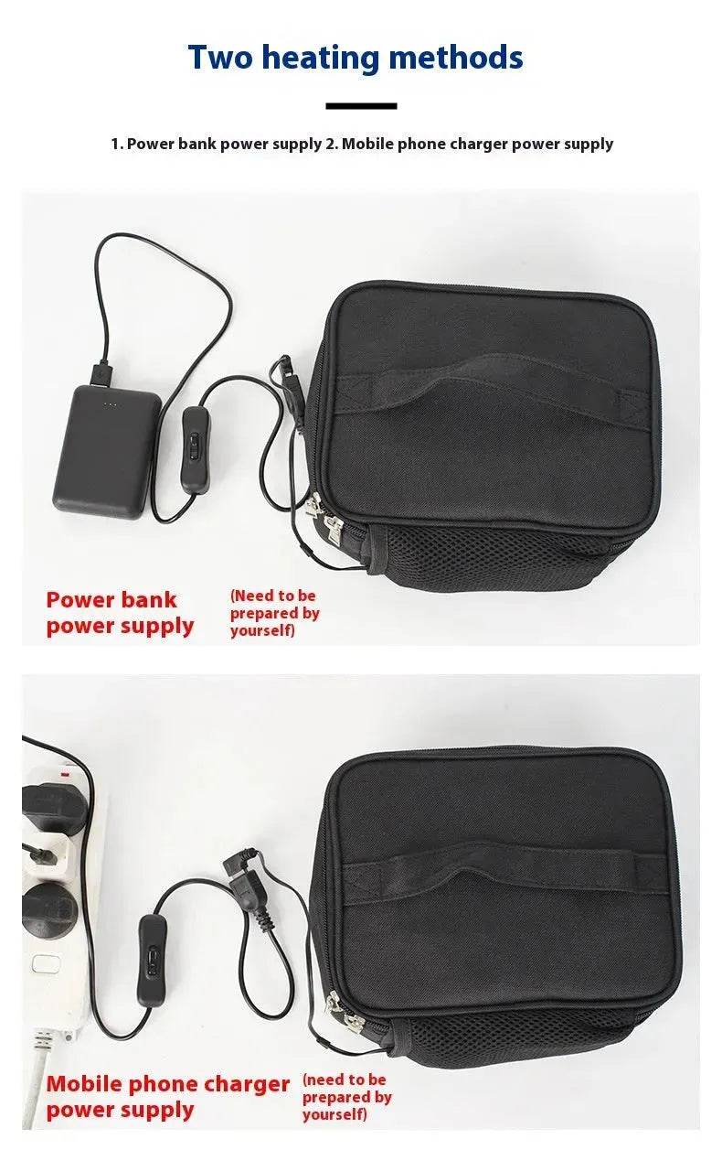 USB Heating Lunch Outdoor Bento Thermal Bag Convenient And Easy To Carry - Velora