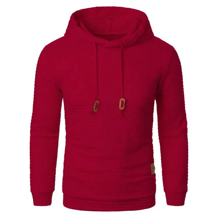Men's Jacquard Sweatshirt Long-sleeved Hoodie Warm Color Sports Pullover Top - Velora