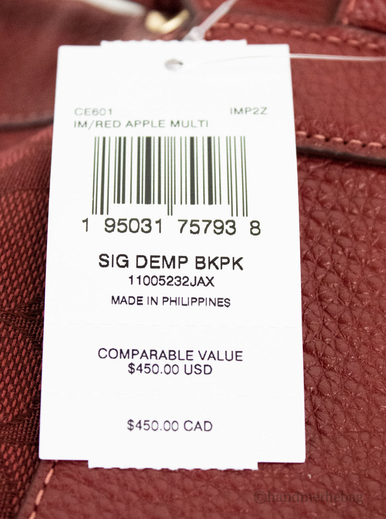 Coach Dempsey Signature Jacquard Backpack in Red Apple