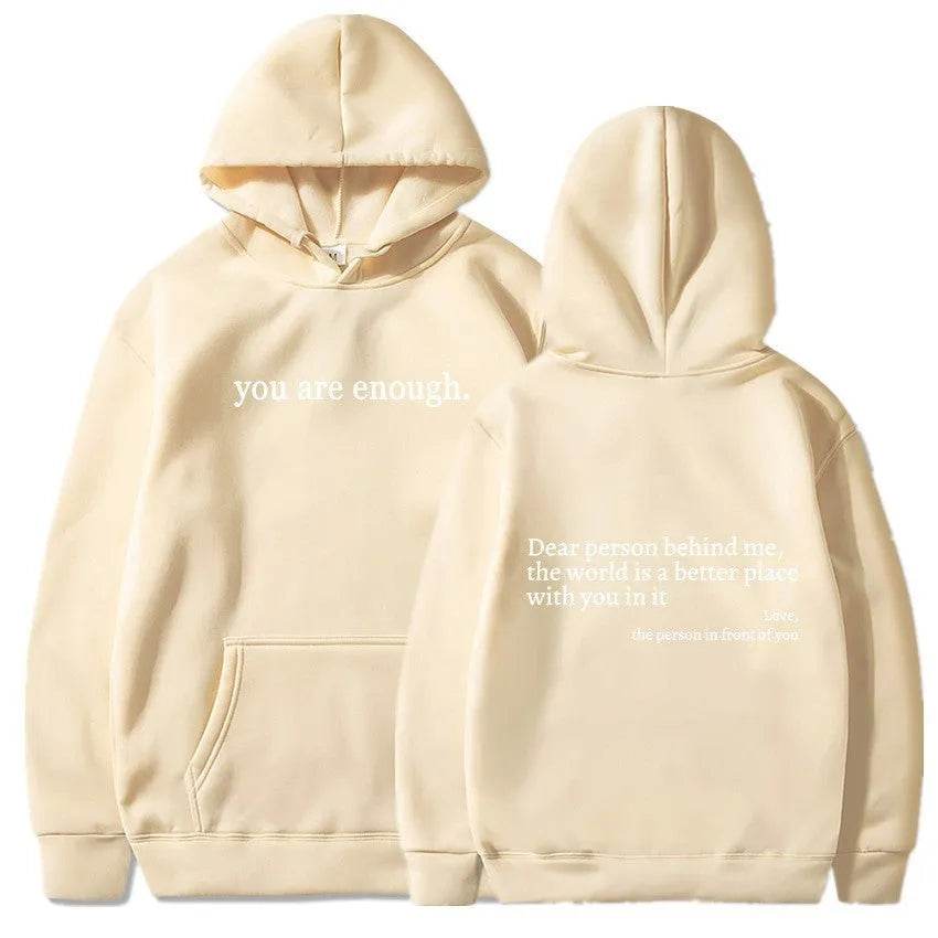 Women's Brushed Hoody Plain Letters - Velora