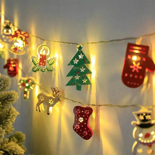Christmas LED Light String Santa Claus Elk Snowman Xmas Ornament String Light Christmas Decorations New Year Navidad Gift - Velora