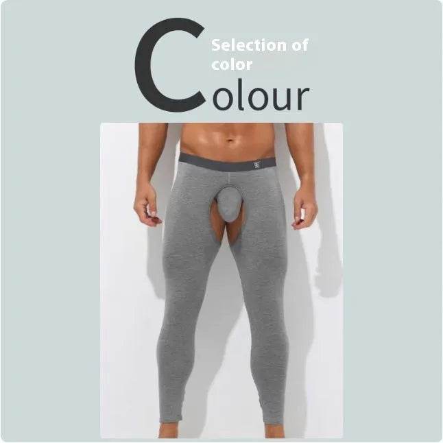 Men's Fall Winter Open Crotch Thermal Pants Long John underwear - Velora
