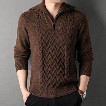 Men's Winter Fashion Half Zip Slim fit Knitted Woolen Pullover Sweater