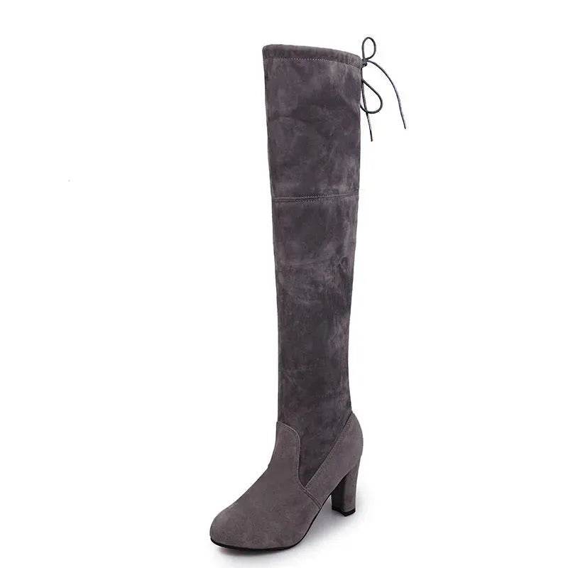 Black Knee High Boots For Women Shoes High Heel Long Boots - Velora