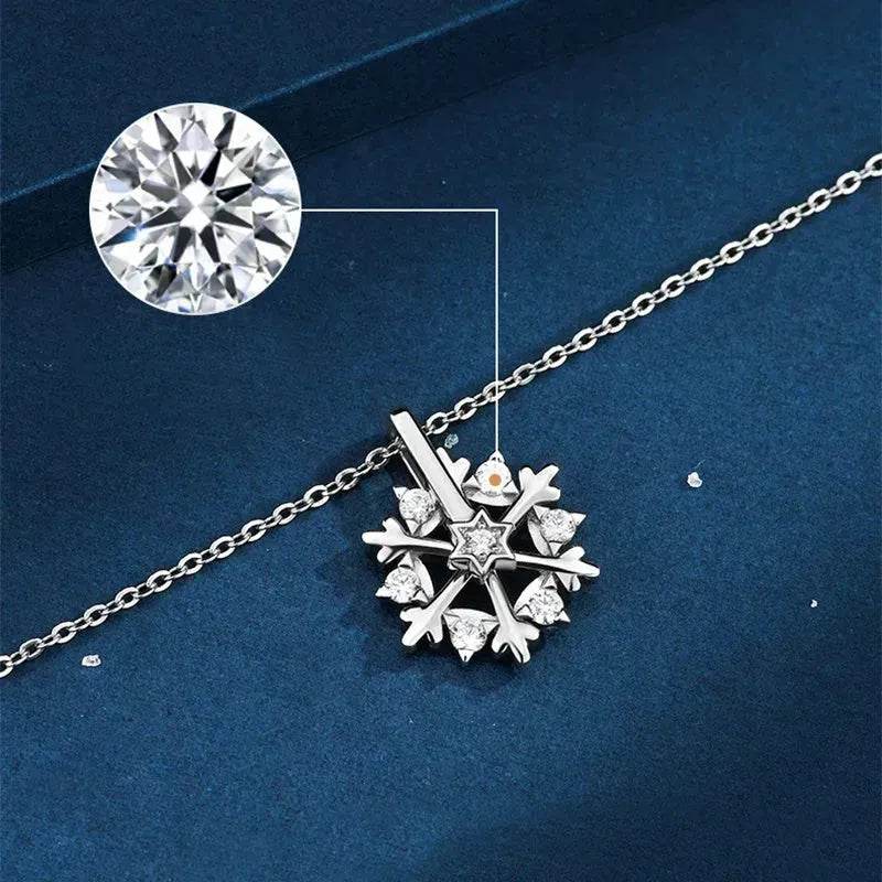 Luxury Rhinestone Christmas Snowflakes Necklace Gift for women - Velora