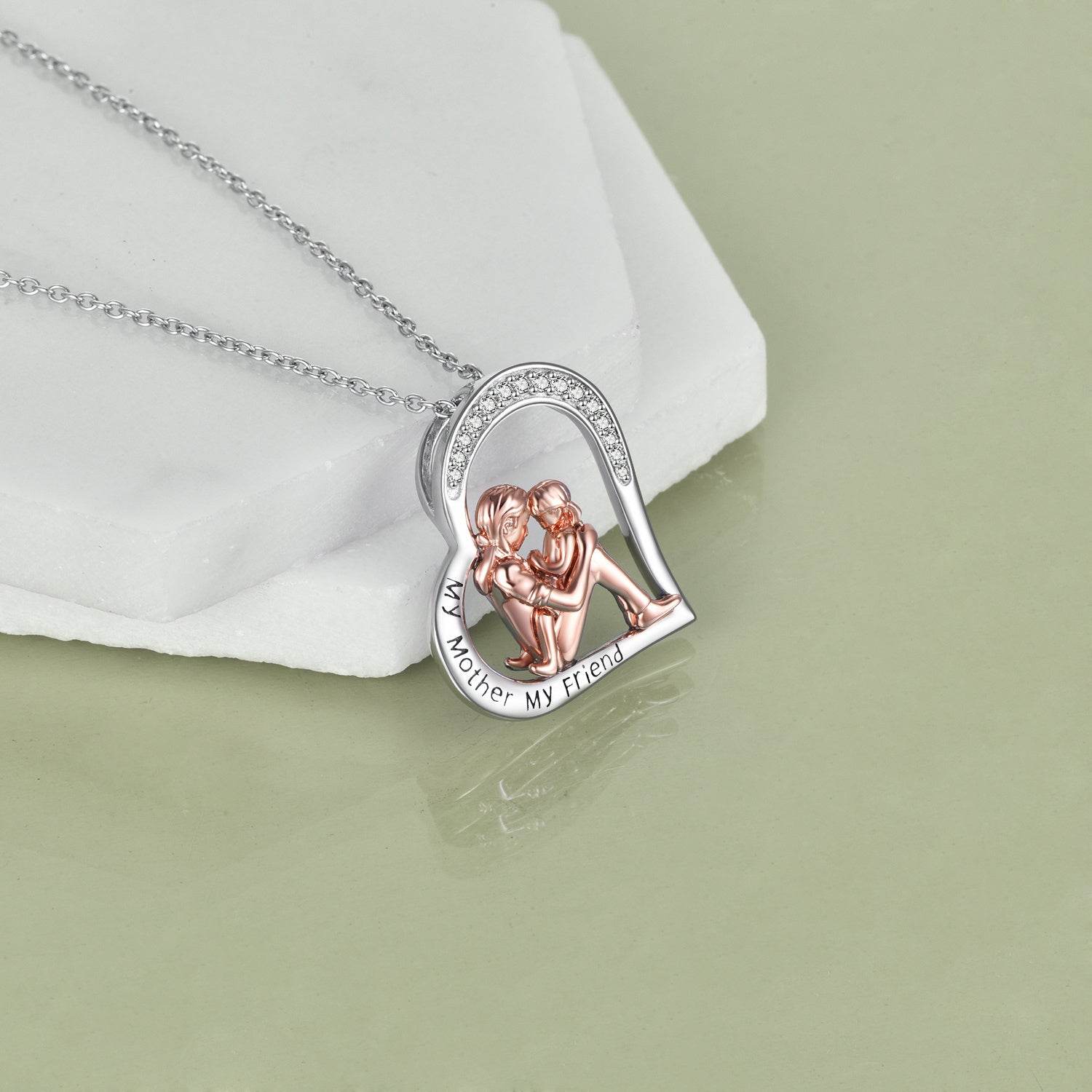 Mother's Day Necklace 925 Sterling Silver Engraved My Mother My Friend - Velora