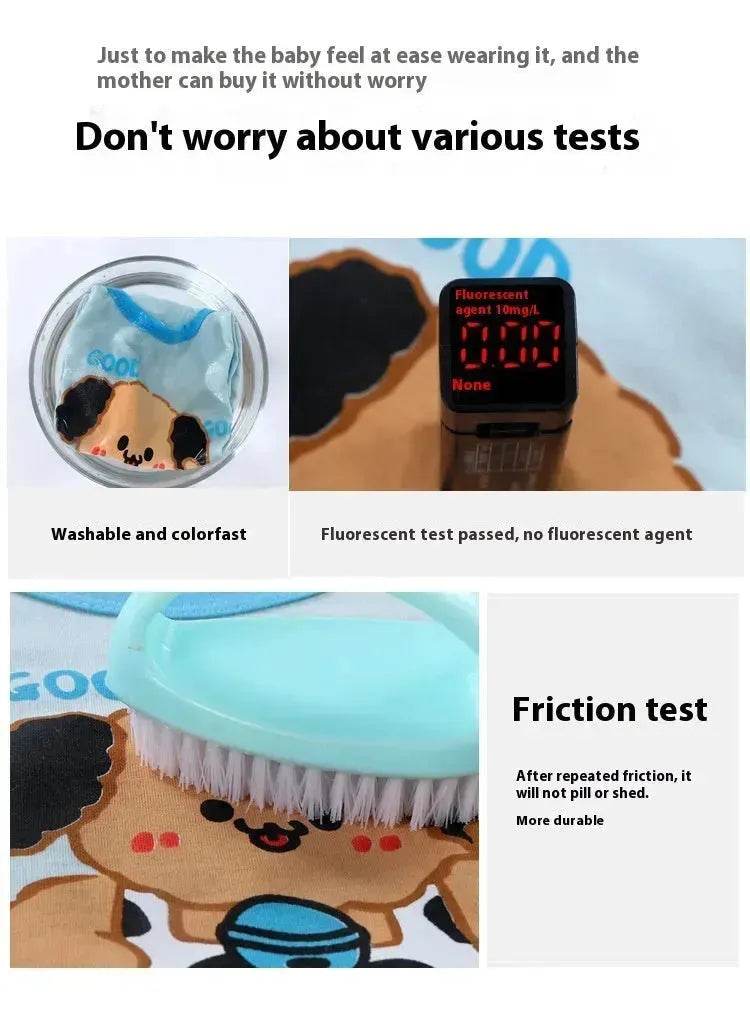 Casual Children's Pure Cotton Cartoon Printed Vest Set Two piece for baby boys - Velora