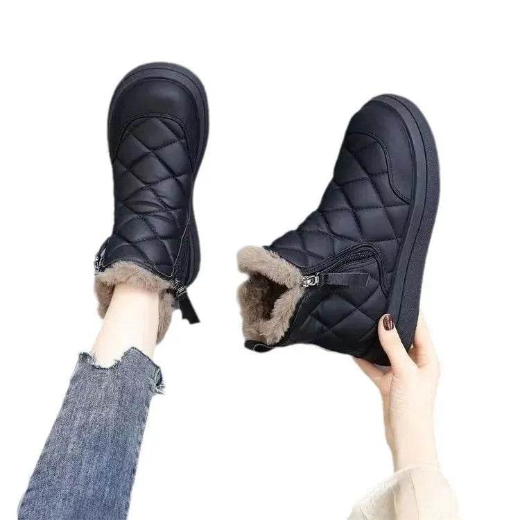 Snow Boots For Women Winter New Fleece-lined Thickened Northeast China Cotton Shoes Waterproof Non-slip Warm - Velora