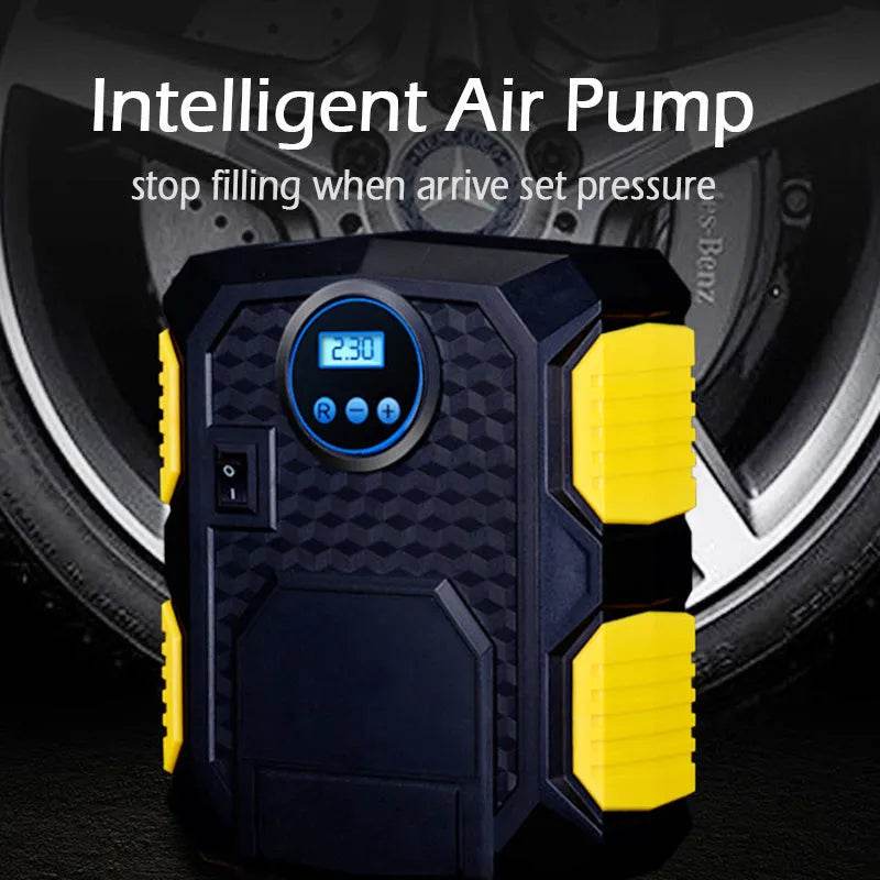Car Air Pump with Digital Display 12v Portable Emergency Air Pump For Car With Lighted Tire Inflator - Velora