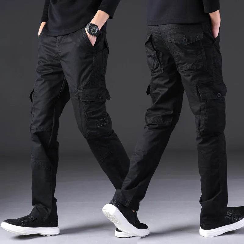 Overalls Men's Outdoor Casual Trousers Pure Cotton Straight Loose Multi-pocket Cargo Pant - Velora