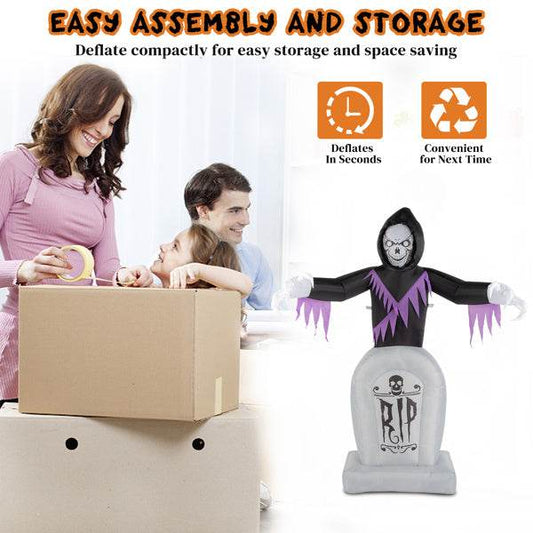 Grim Reaper And Grave, Halloween Inflatable Decoration 12V - Velora