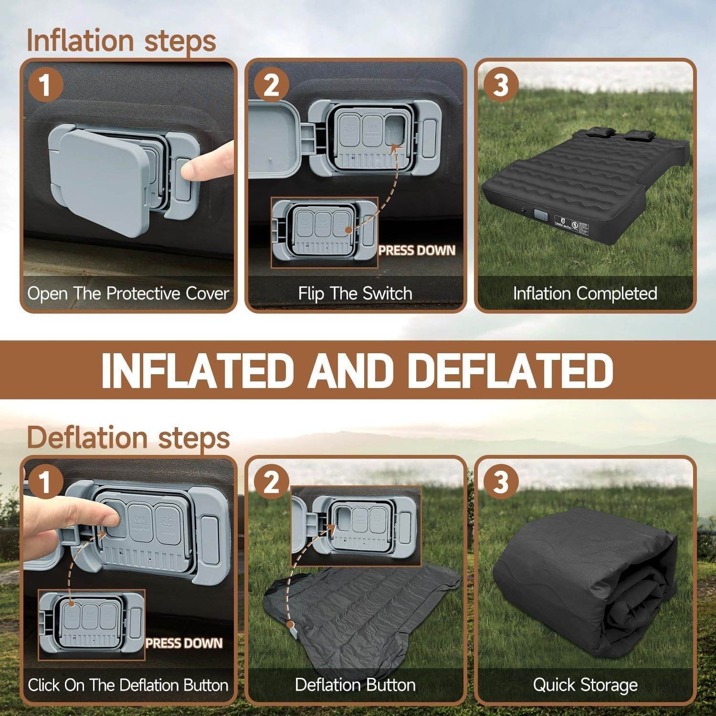 Inflatable Truck Bed Outdoor Camping Air Mattress 6.0-6.5ft - Velora