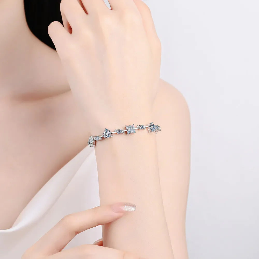 6.2 Carat Moissanite 925 Sterling Silver Bracelet - Velora Luxury Fashion