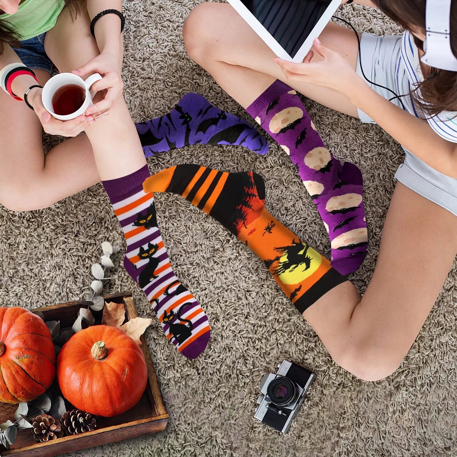 6 Pairs Halloween Christmas Socks For Men Women Girls Funny Xmas Socks Santa Claus Elk Cotton Sock Set-Cannot Be Listed On Amazon Platform - Velora