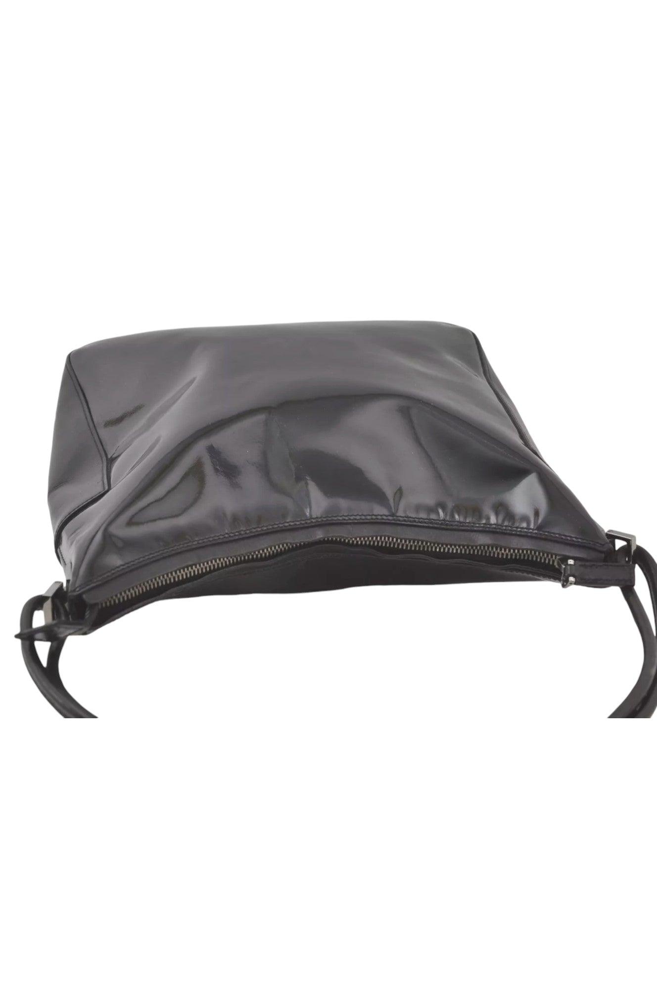 GUCCI Shoulder Hand Bag Purse Enamel Leather 0013766 Black 7891K - Velora