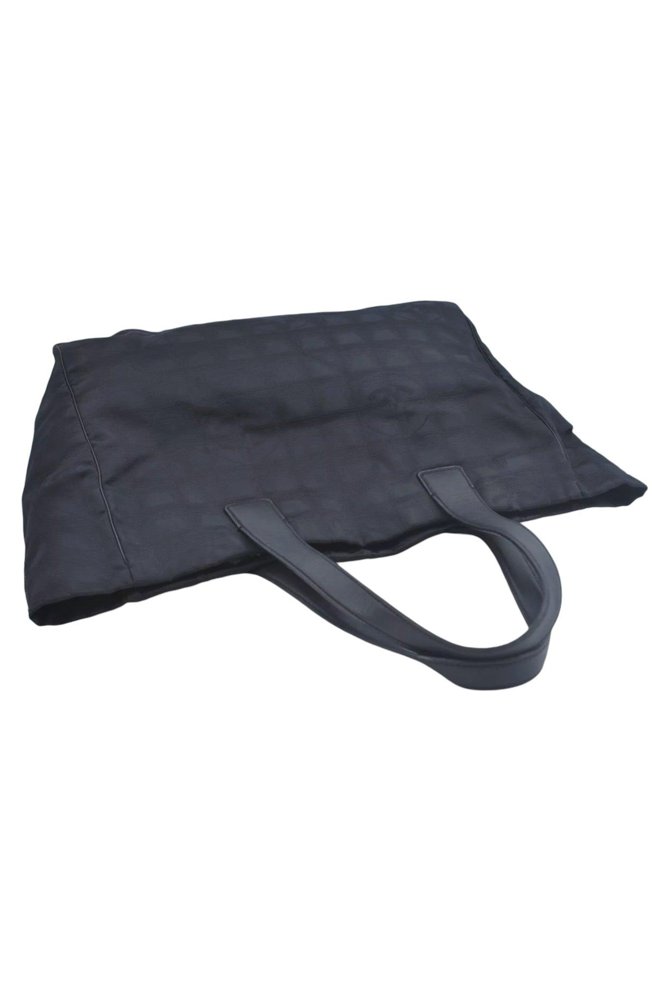 CHANEL New Travel Line Vintage Tote Bag Nylon Leather Black Junk 1911J - Velora