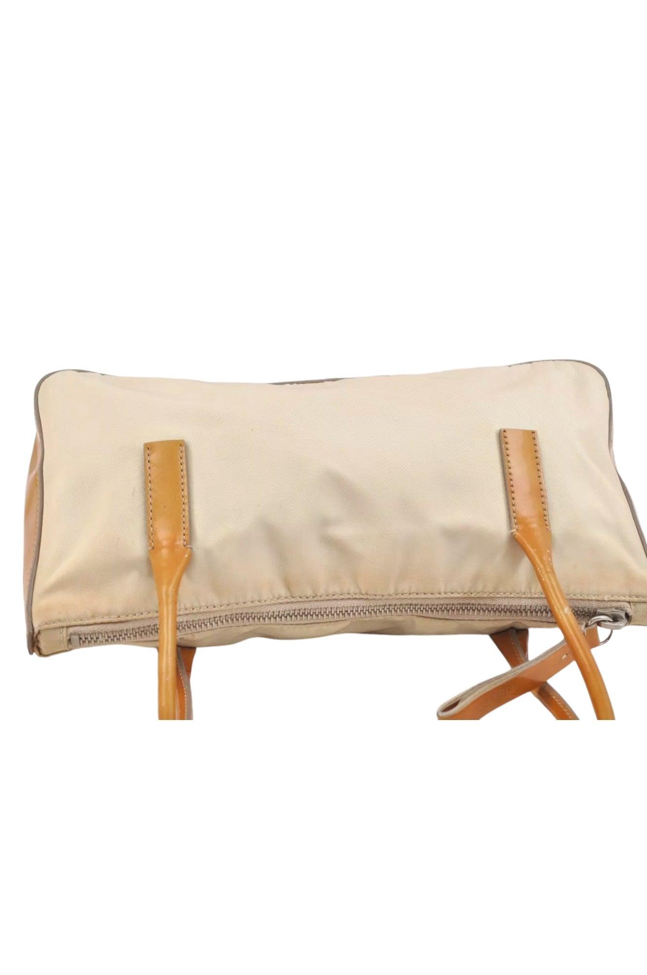 PRADA Nylon Tessuto Enamel Shoulder Hand Bag Purse Cream White 9257K - Velora