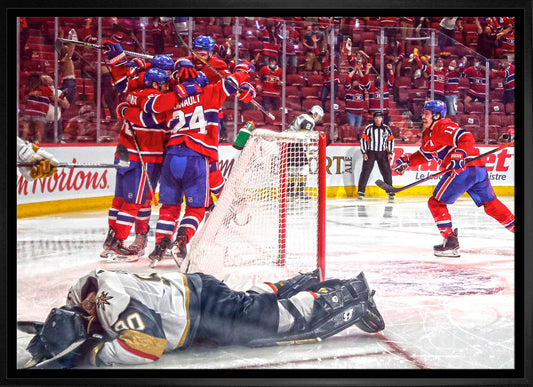 Montreal Canadiens Framed 20x29 Game-Winning Goal Canvas Frameworth Sports Marketing