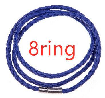 Personalized Mens Braided Genuine Leather Bracelet Stainless Steel Custom Beads Name Charm Bracelet For Men With Family Names - Velora