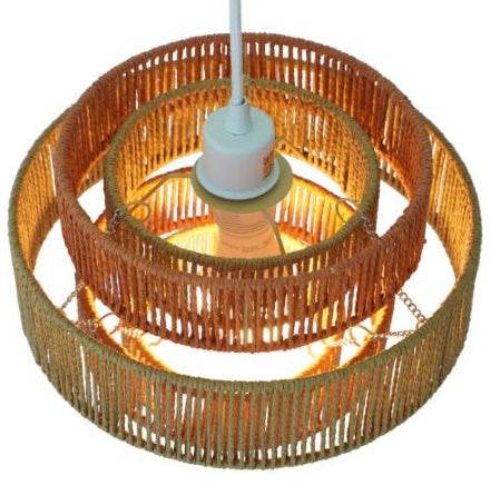 Dorset Pendant Lamp - White And Natural Terracotta - Velora