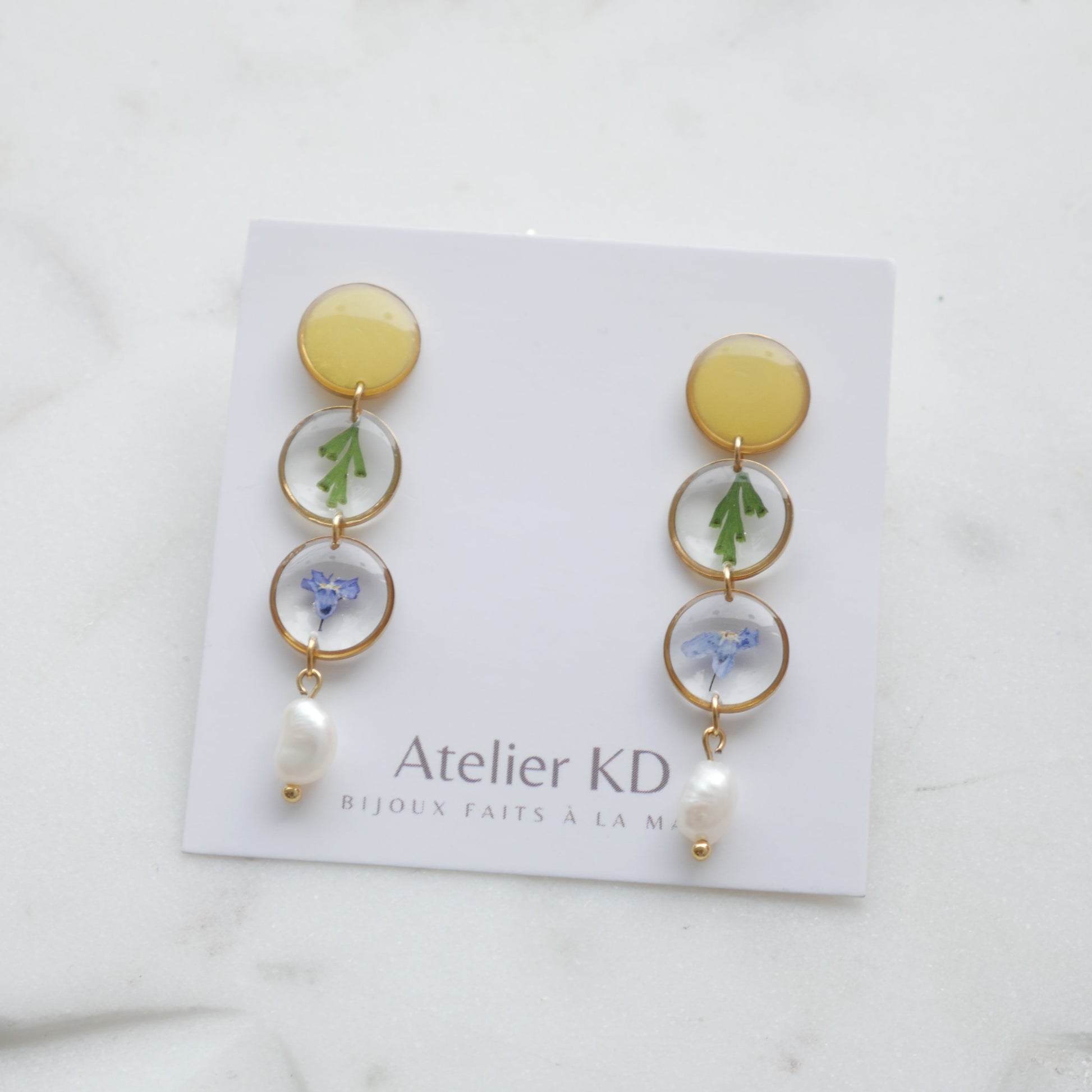 Boucles d'oreilles Perla duo - rond - Velora