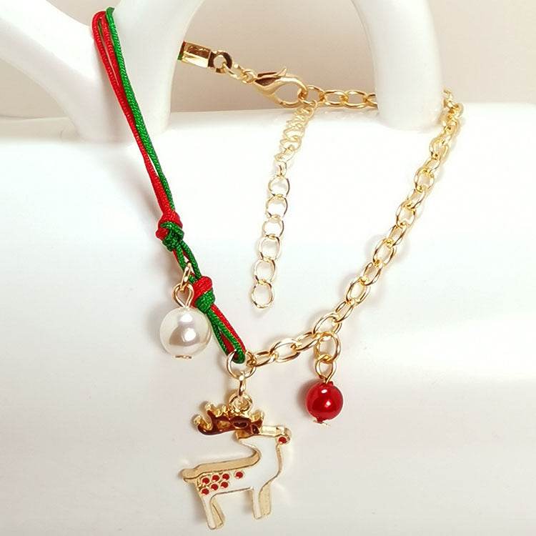 New Christmas Snowman Santa Claus Tree Snowflake Elk Bracelet Christmas Gift Charm Bracelet Chain Pendant For Women New Year Fashion Gift - Velora