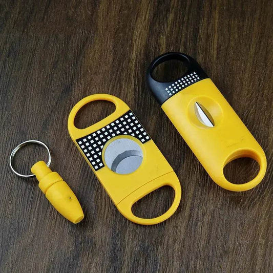 3pcs Cigar Cutter and Punches Set V-Cut Sharp Stainless Steel Scissors - Velora