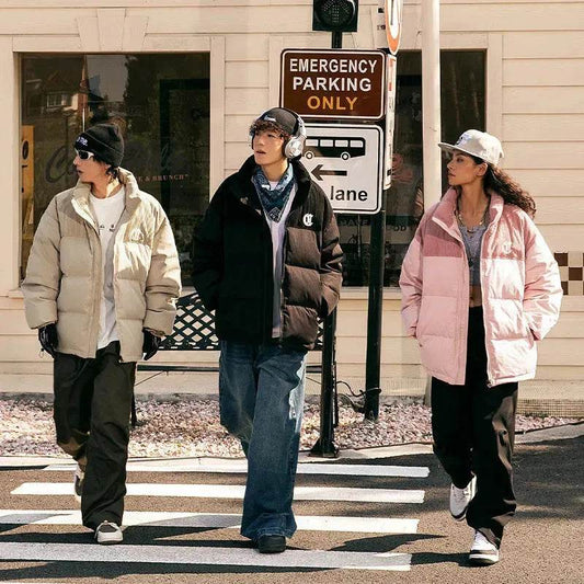 Men's Winter Corduroy Stitching Embroidery Cotton-padded Winter Coat - Velora