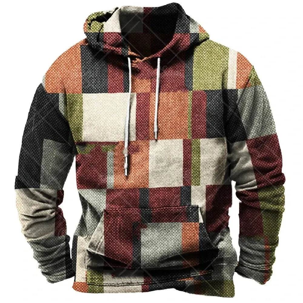 Spring And Autumn New Color Printed Hoodie Pullover sweatshirt Men - Velora