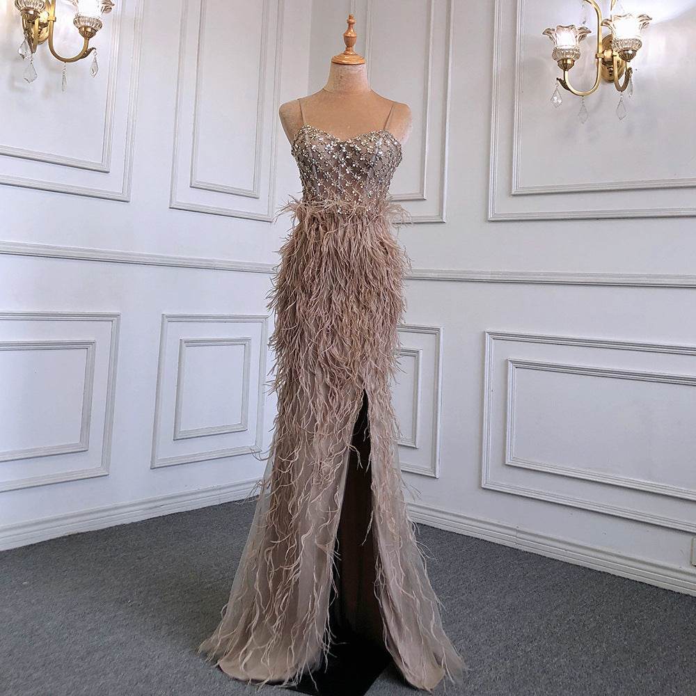 Suspender formal dress Tassel Slim-fit Party Banquet Engagement Dress - Velora