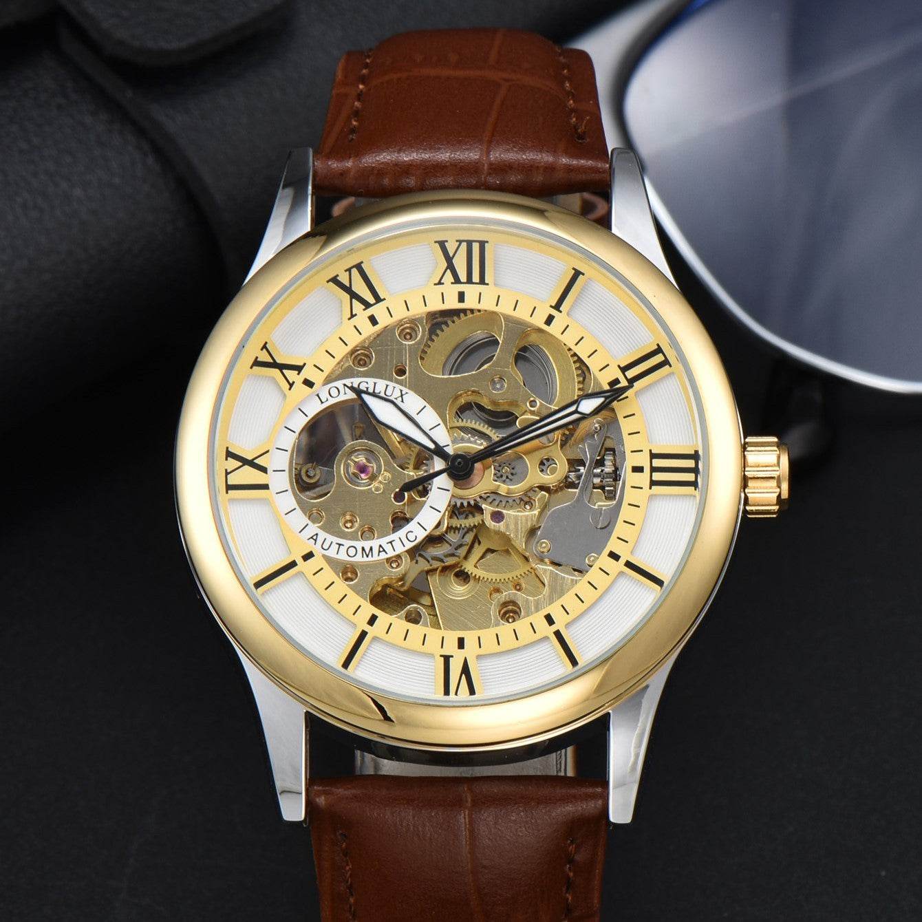 Men's Mechanical Watch Roman Scale Waterproof Fashion Business - Velora