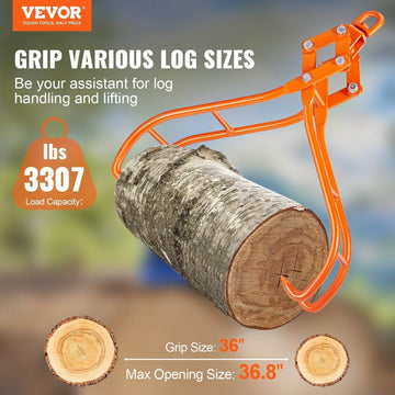 VEVOR Sturdy Harden Steel Timber Claw Hook Rotation Log Tong
