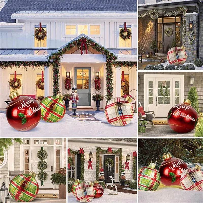 Christmas Ornament Holly Ball Outdoor Tree Decoration Christmas Balls for Yards - Velora