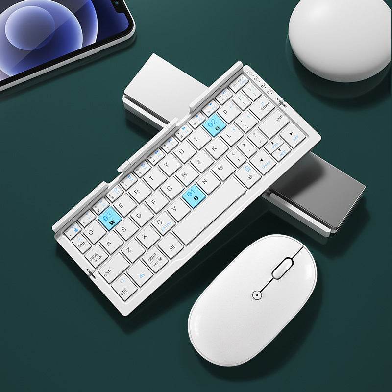 Mini Folding Bluetooth Keyboard Wireless Keypad Support3 Devices With Stand Rechargeable Foldable Keyboard For Phone Tablet - Velora