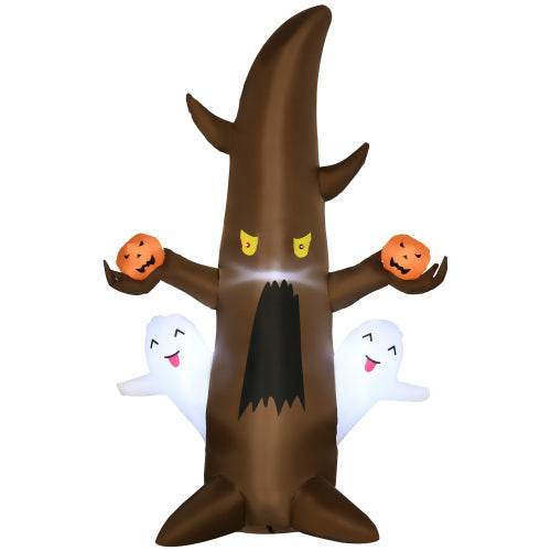 5 Halloween Inflatables Outdoor Decorations Ghost Tree With Pumpkins, Blow-Up LED Yard Decor Indoor Outdoor For Garden, Lawn, Party, Holiday - Velora