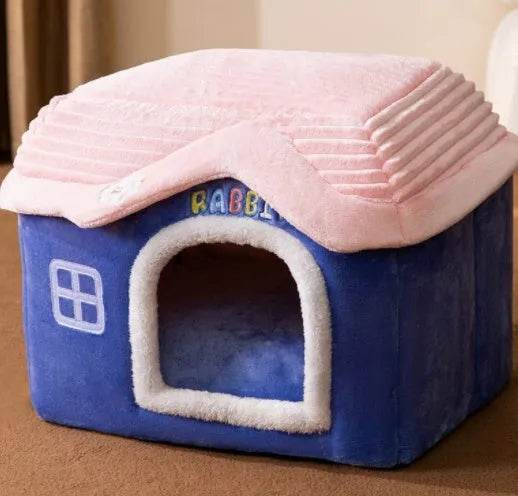 Foldable Dog House Pet Cat Bed Winter Dog Villa Sleep Kennel Removable Nest Warm Enclosed Cave Sofa Pets Supplies - Velora