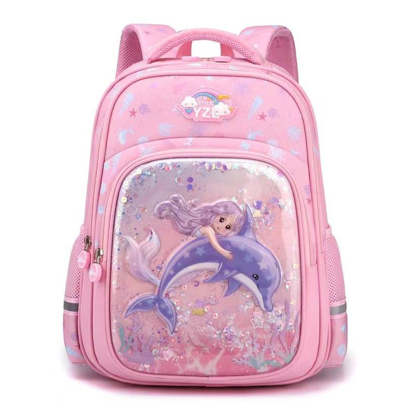 Primary School Cute Cartoon Mermaid Girls Backpack - Velora