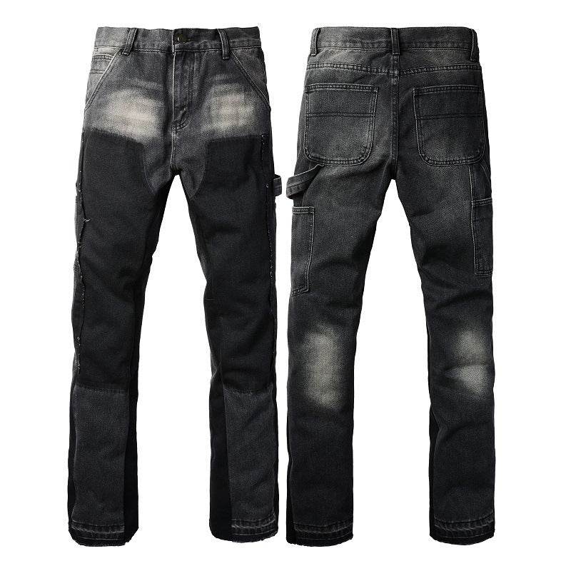 Denim Non-elastic Slim Fit Bootcut Trousers Men Jeans - Velora