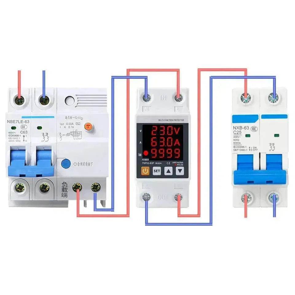63A Rail Adjustable Voltage Regulator Power Surge Protector - Velora