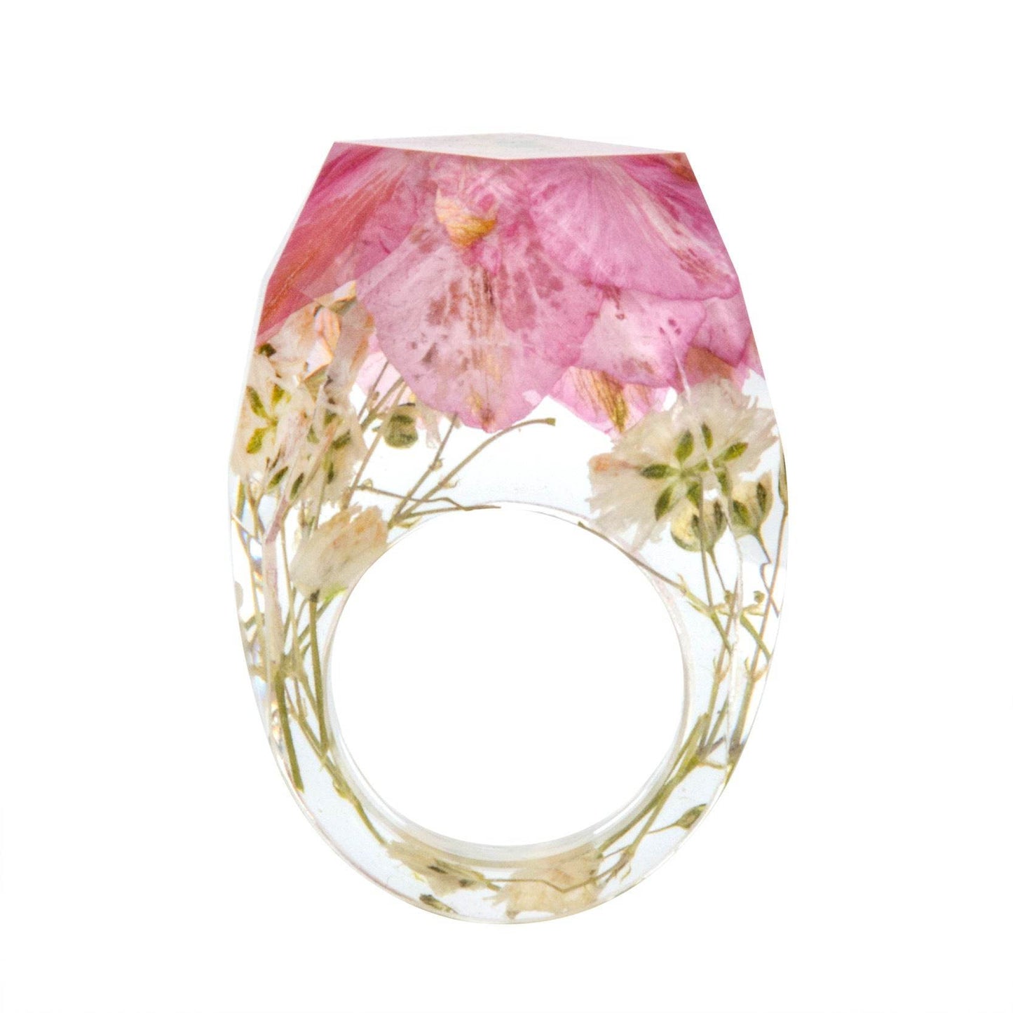 Dried Flower Resin Forest Handmade Dried Flower Epoxy Ring - Velora