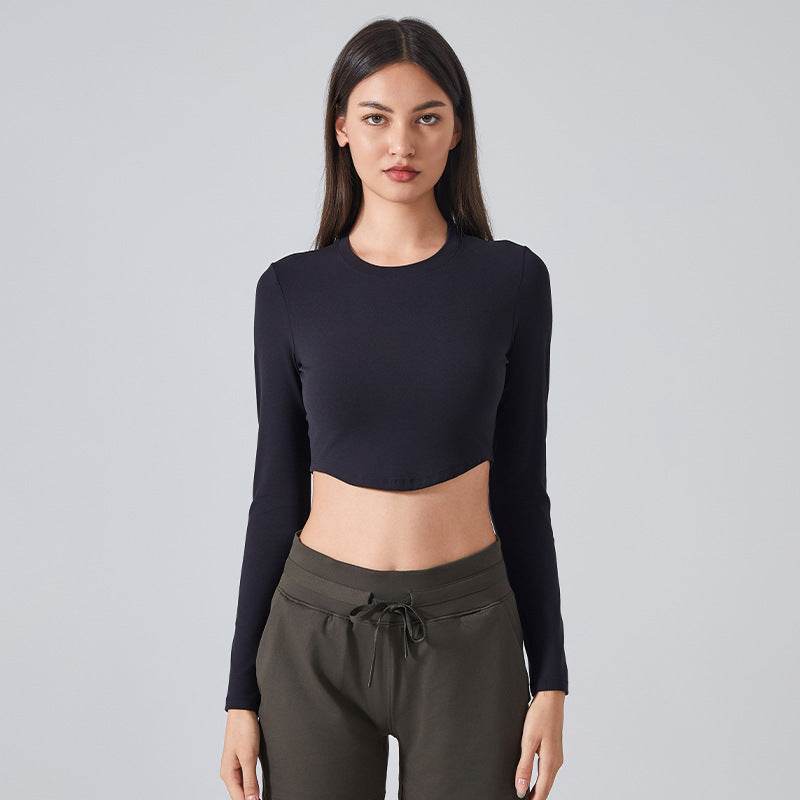 Women Slim Fit Long Sleeve Crop top Workout Sports Gym top - Velora
