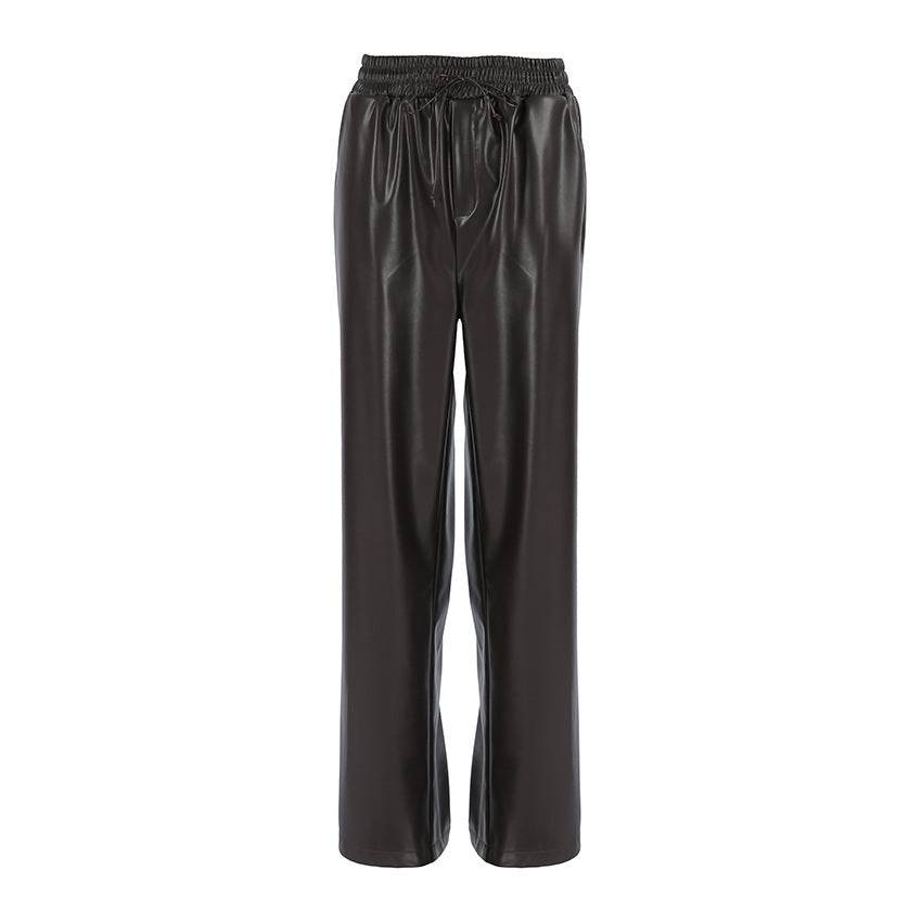 Casual Leather High-waisted Work Formal Trousers Pant women - Velora