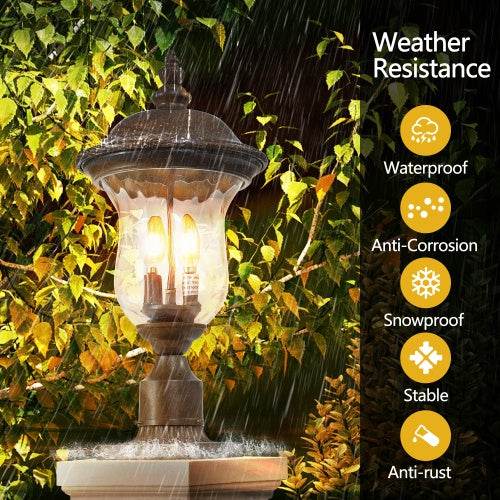 Vintage Outdoor Light Pole Lights, Waterproof Garden Patio Lights, Walkway & Driveway Lighting - One Piece No Bulb - Velora