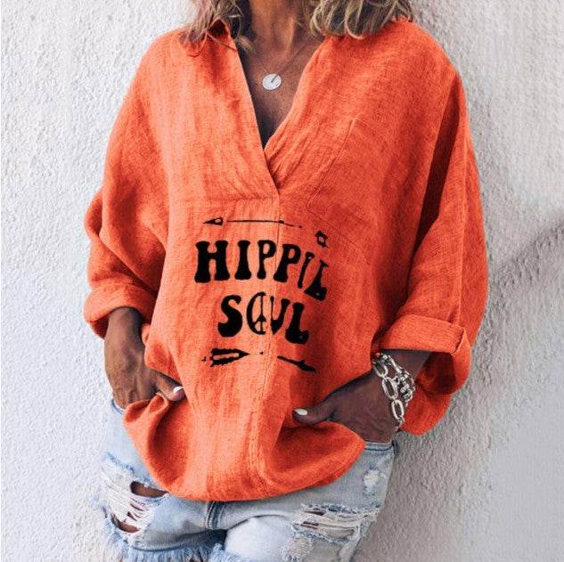 Casual Summer Cotton blend pocket women blouse top - Velora