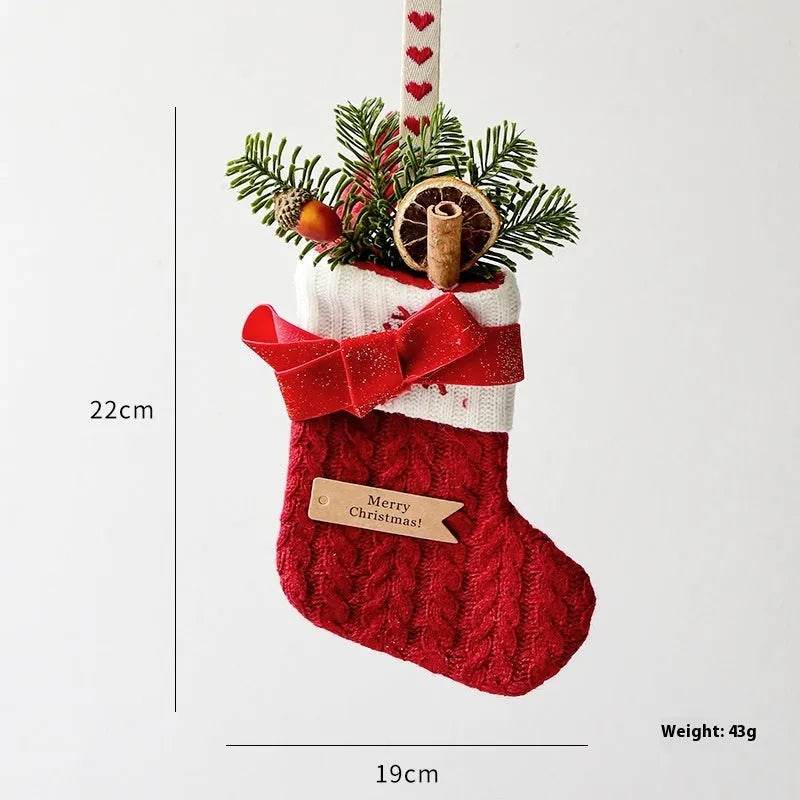 Christmas Decoration Knitted Christmas Stockings Scene Layout - Velora