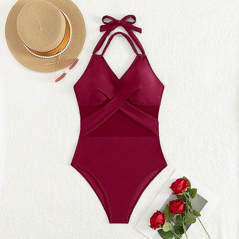 New Fashion One-piece Swimsuit Solid Color - Velora