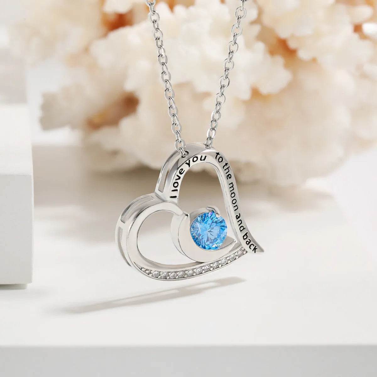 Love Necklace With Rhinestones And Letters Fashion Personality Heart-shaped Necklace Valentine's Day Gift - Velora