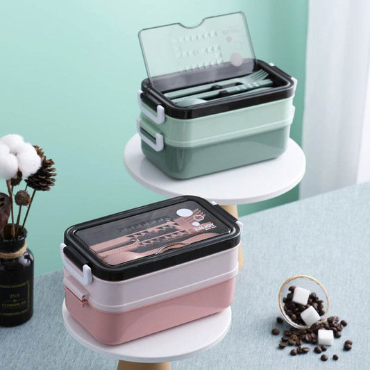 Insulated Stainless Steel Double-Layer Lunch Box for Work & School - Velora
