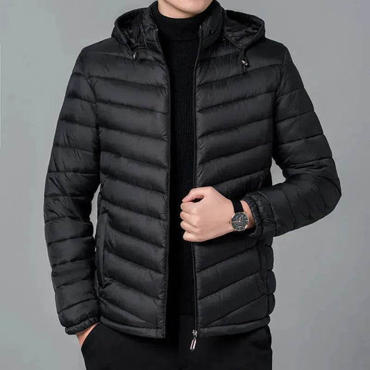 Men's Winter Zip up Hooded Puffer jacket Quilted down coat jacket - Velora